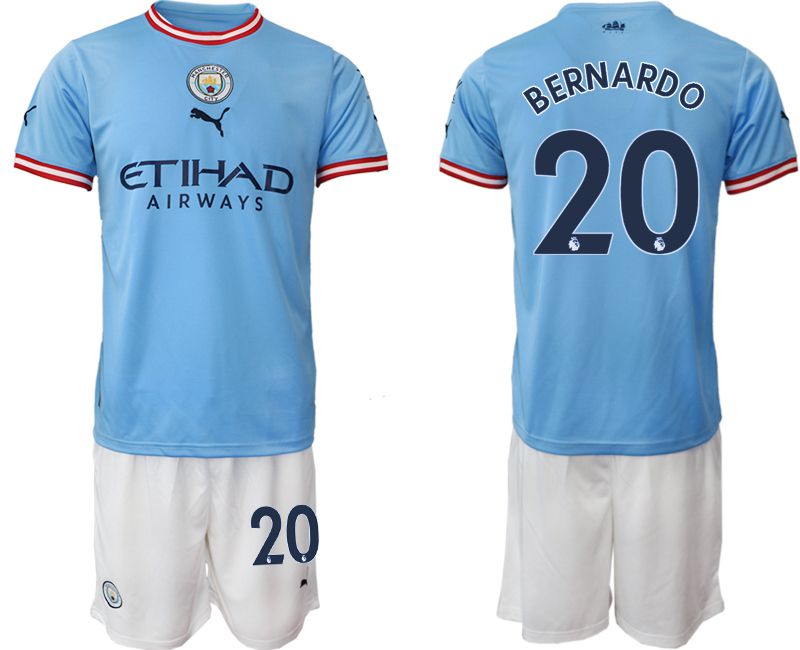 Cheap Men 2022-2023 Club Manchester City home blue 20 Soccer Jersey